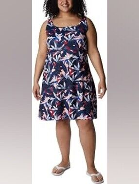 Columbia Freezer PFG III Active Dress Plus 1X Floral Outdoor Hiking Casual